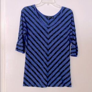 Women’s Apt.9  Blue and Black Stripe Top size Medium